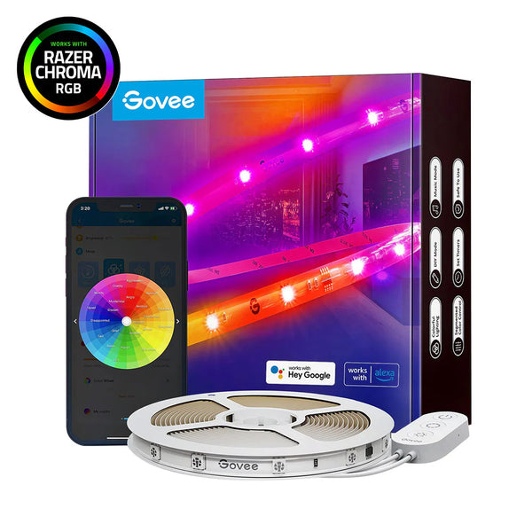 Govee RGBIC Wi-Fi + Bluetooth LED Strip Lights With Protective Coating