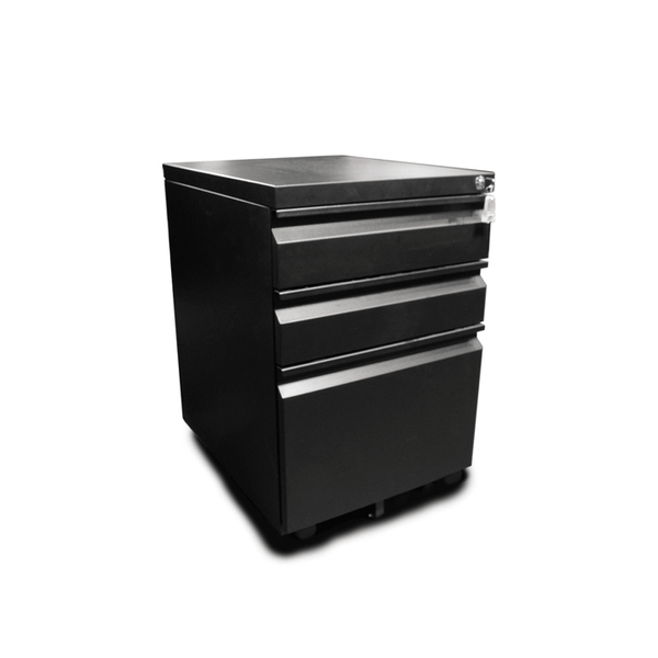 Zenox Mobile 3-Drawer Cabinet (Black)