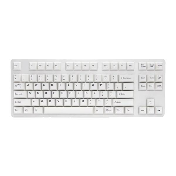 Tai-Hao - Black On White - Doubleshot ABS/Cubic Profile/130 Keycaps/1 Keys Puller